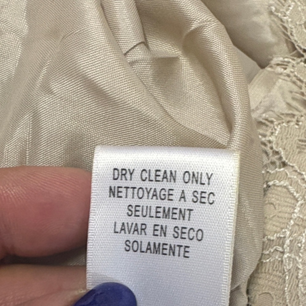 BCBG Elegant Cream Lace Strapless Dress, size 8 - Picture 4 of 9